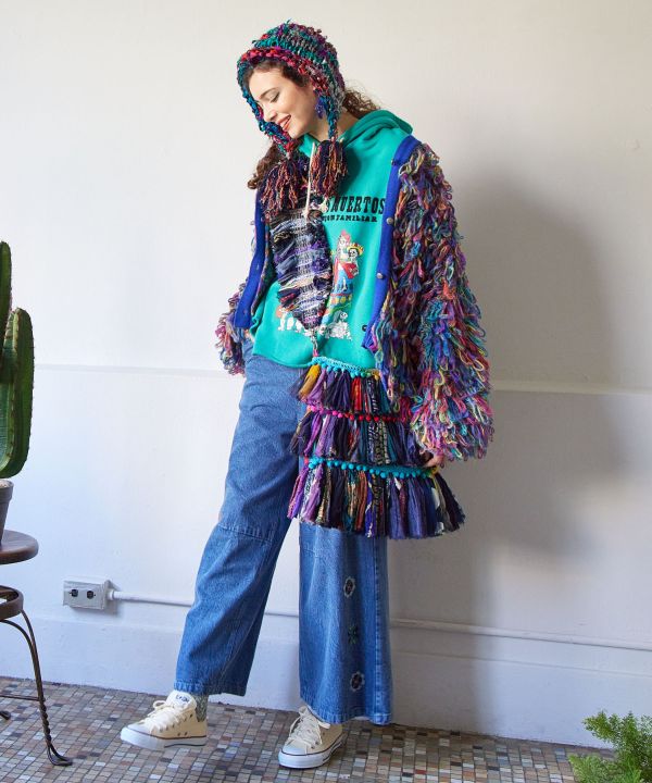 Colorful Loop Knit Cardigan