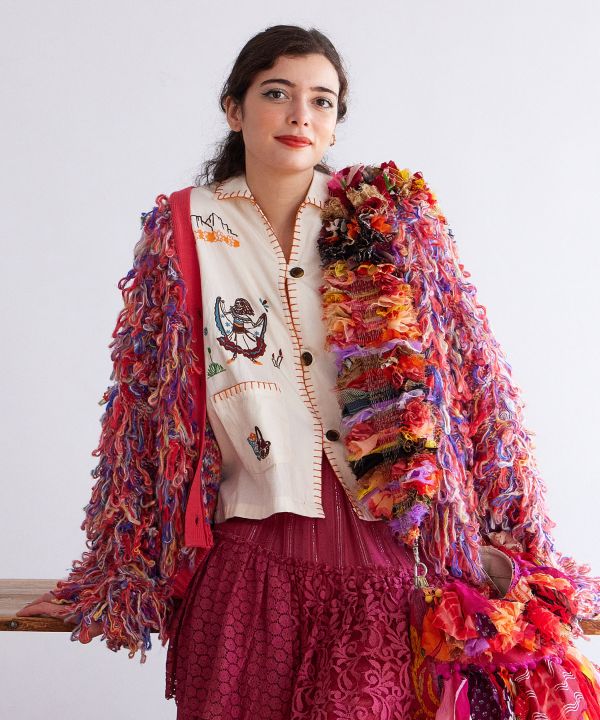 Colorful Loop Knit Cardigan