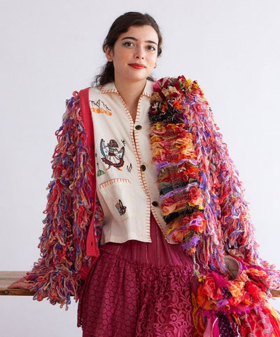 Colorful Loop Knit Cardigan