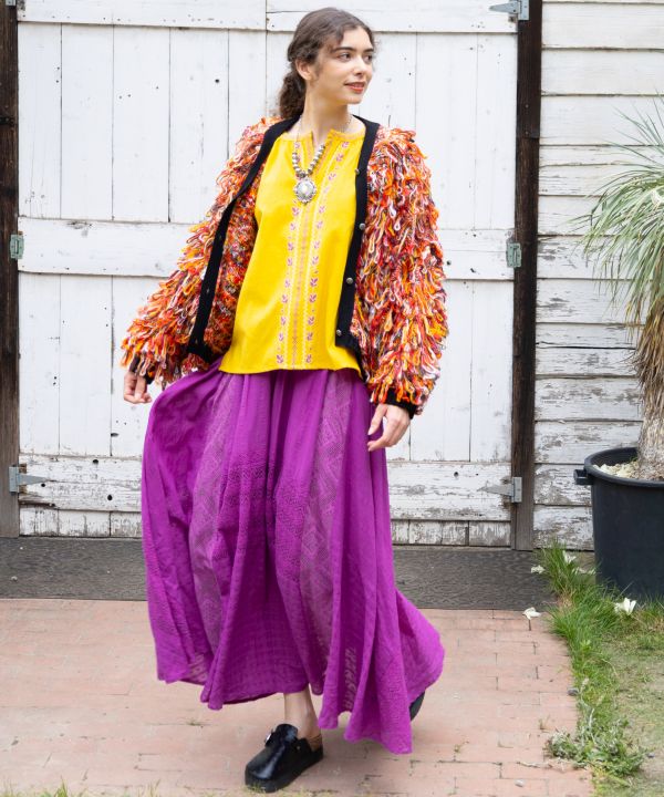Colorful Loop Knit Cardigan by AMINA - Ametsuchi