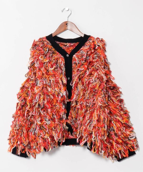 Colorful Loop Knit Cardigan by AMINA - Ametsuchi