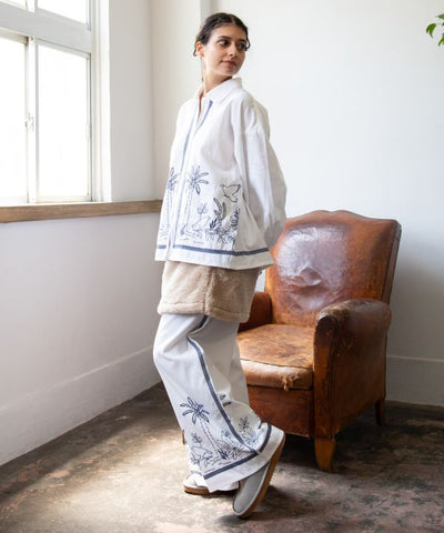 Boho Chic Embroidered Cotton Shirt