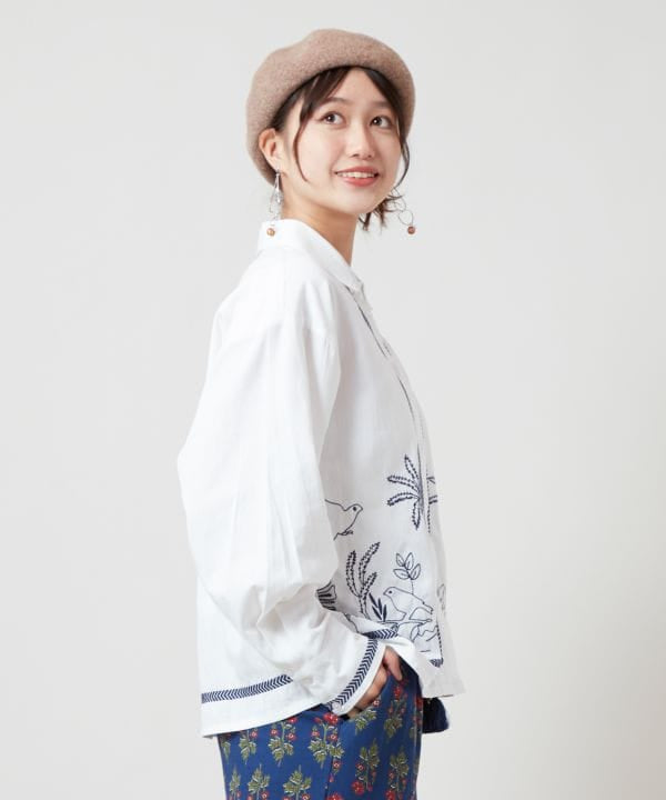 Boho Chic Embroidered Cotton Shirt