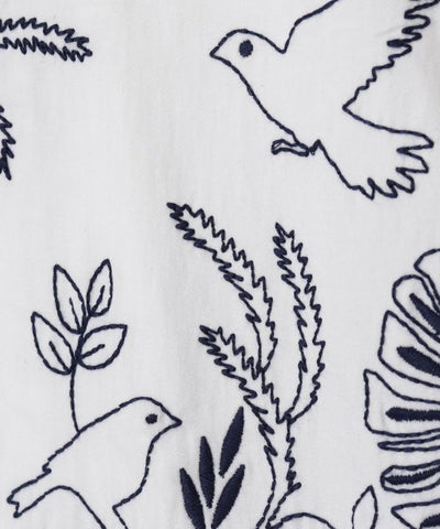 Boho Chic Embroidered Cotton Shirt