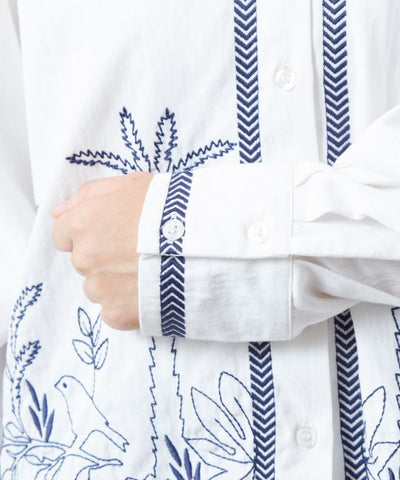 Boho Chic Embroidered Cotton Shirt