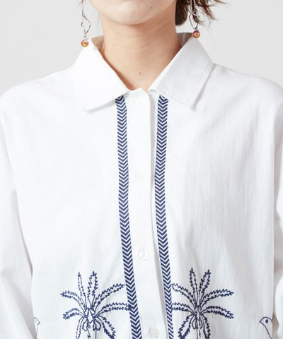 Boho Chic Embroidered Cotton Shirt