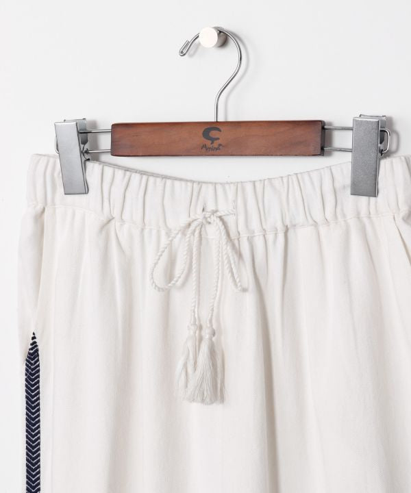 Embroidered Straight-Leg Cotton Pants