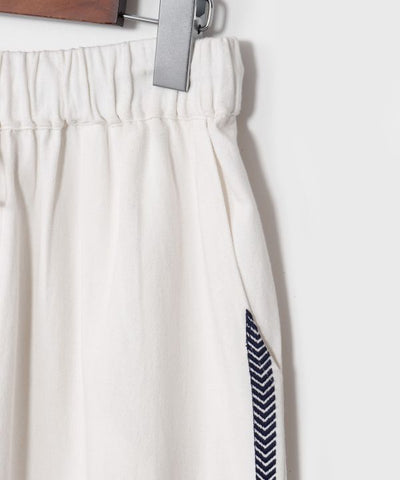 Embroidered Straight-Leg Cotton Pants