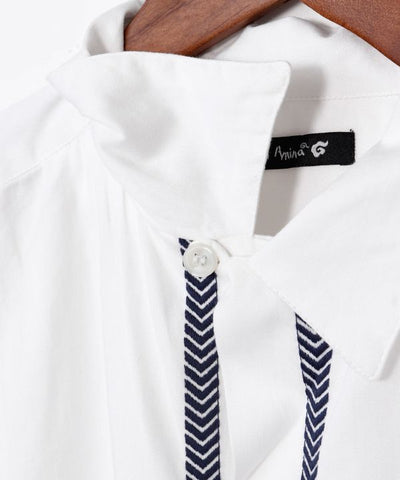 Bohemian Embroidered Cotton Shirt