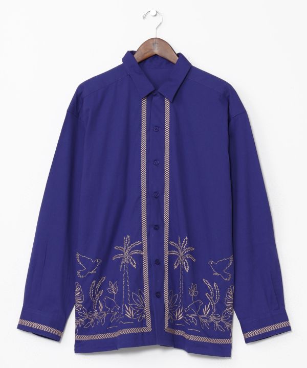 Bohemian Embroidered Cotton Shirt