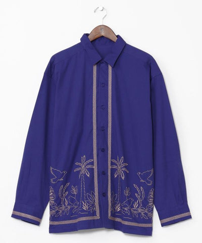 Bohemian Embroidered Cotton Shirt