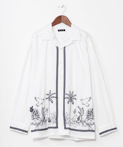 Bohemian Embroidered Cotton Shirt