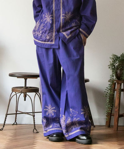 Men's Embroidered Cotton Pants