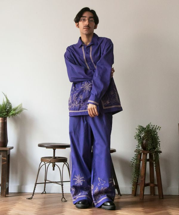 Men's Embroidered Cotton Pants