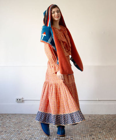 Retro Pop Floral Tiered Skirt