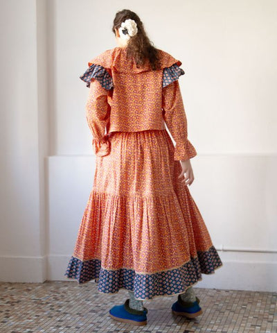 Retro Pop Floral Tiered Skirt