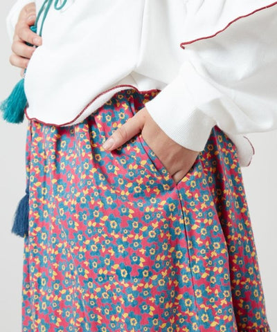 Retro Pop Floral Tiered Skirt