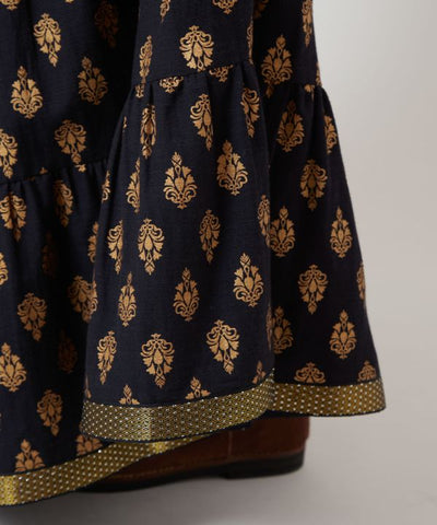 Foil Print Tiered Skirt