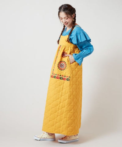 Embroidered Quilted Camisole Dress