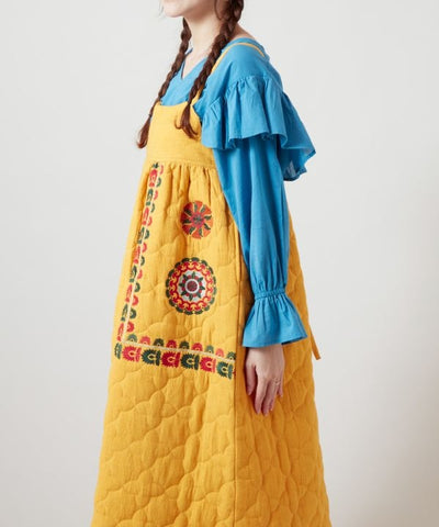 Embroidered Quilted Camisole Dress