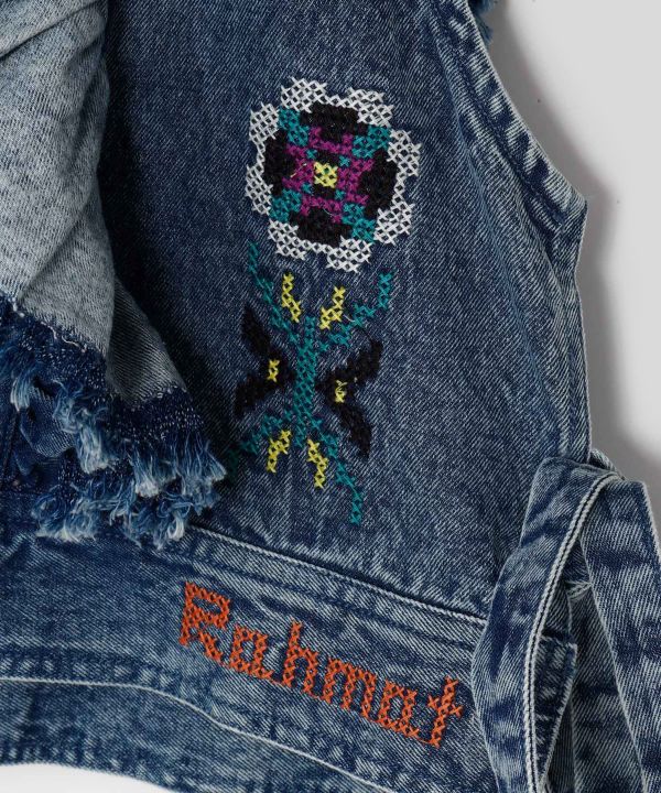 Shoulder Frill Denim Vest