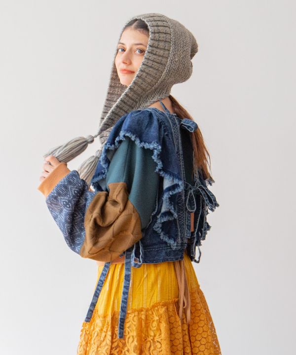 Shoulder Frill Denim Vest