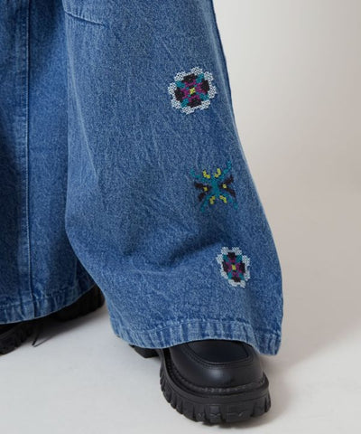 Silk Road Bell-Bottom Denim Pants