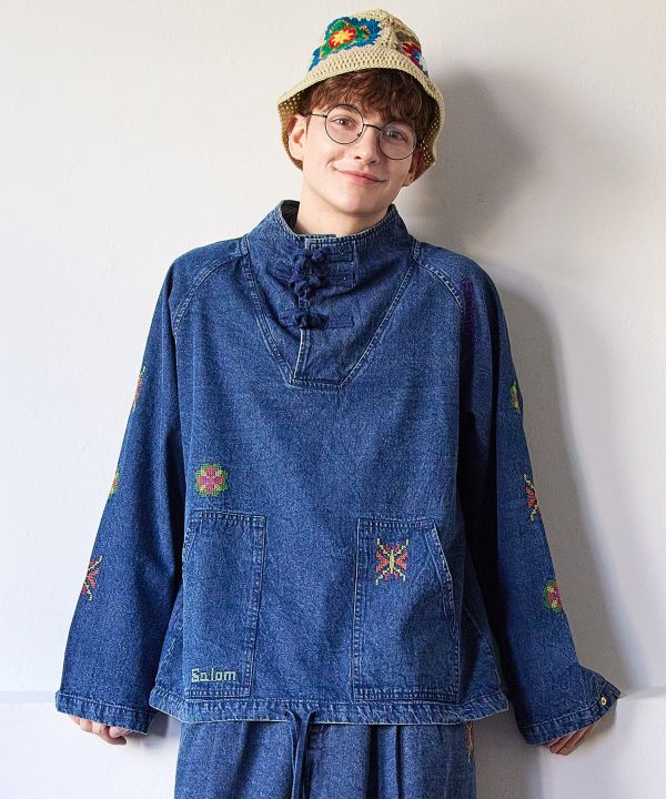 Vintage Wash Denim Pullover