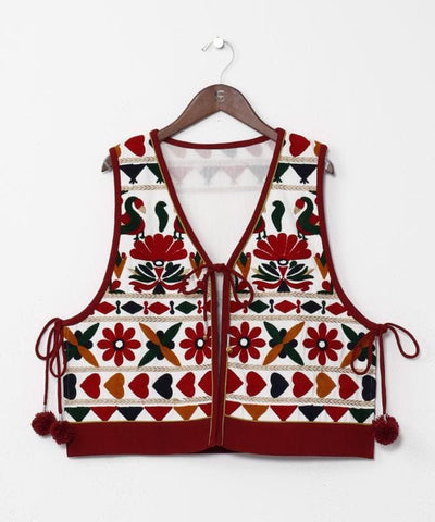 Embroidered Layering Vest