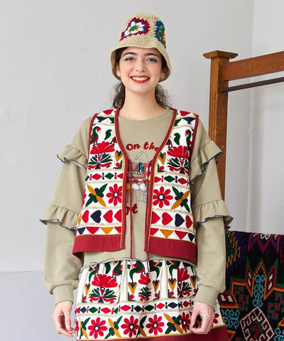 Embroidered Layering Vest