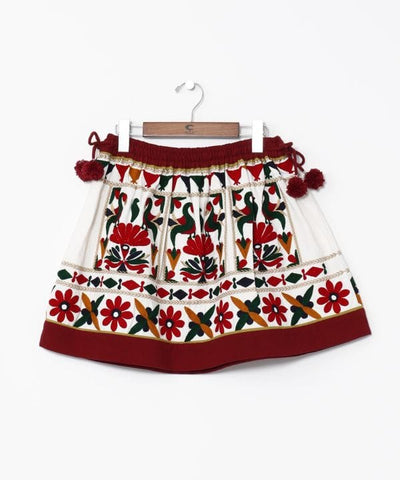Embroidered Mini Skirt