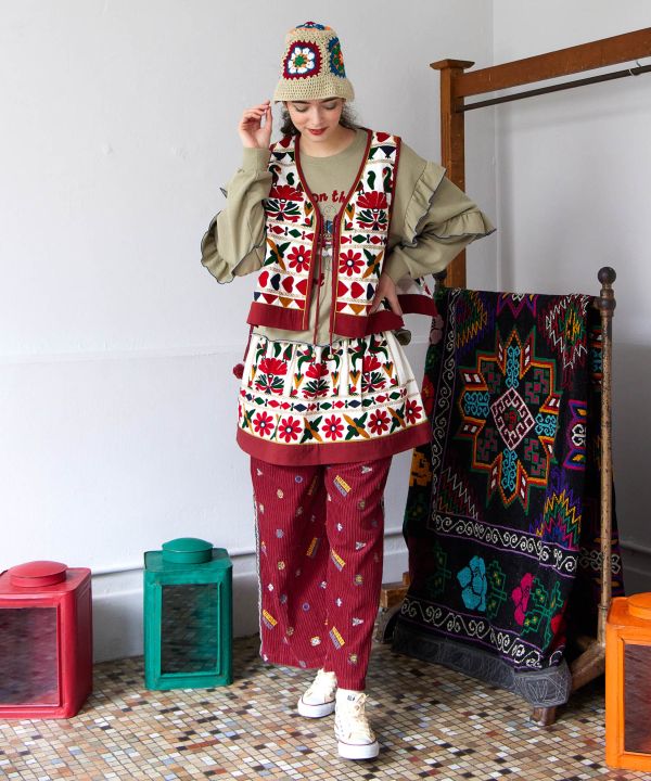 Embroidered Mini Skirt