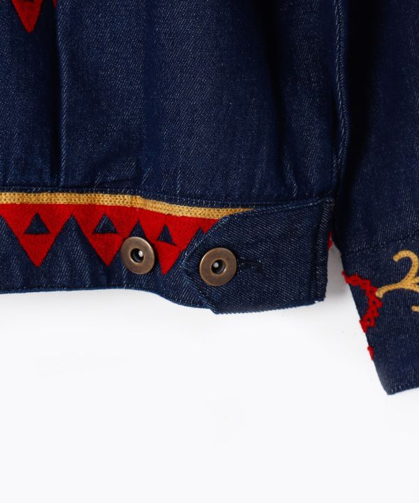 Bold Embroidered Denim Shirt for Men