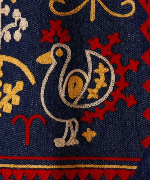 Bold Embroidered Denim Shirt