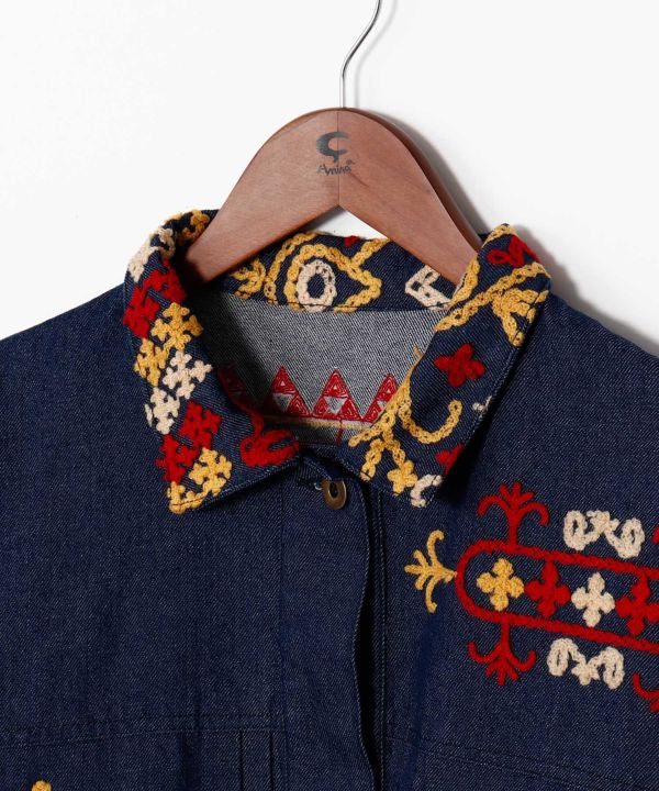 Bold Embroidered Denim Shirt