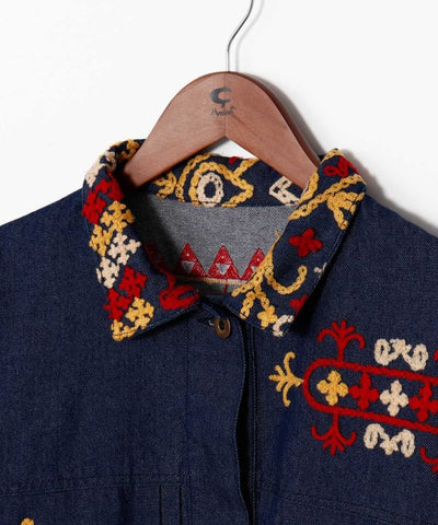 Bold Embroidered Denim Shirt