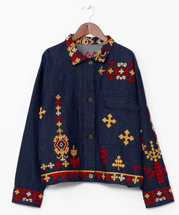 Bold Embroidered Denim Shirt