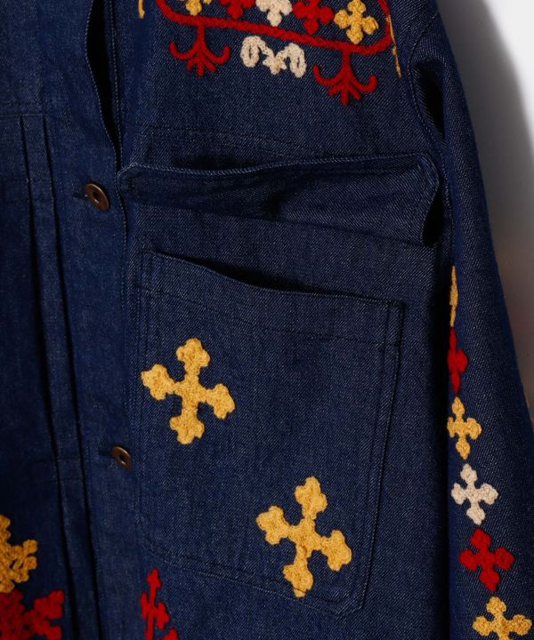 Bold Embroidered Denim Shirt