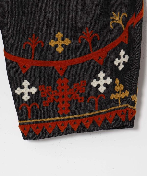 Bold Embroidered Denim Balloon Pants for Men