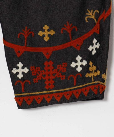 Bold Embroidered Denim Balloon Pants for Men