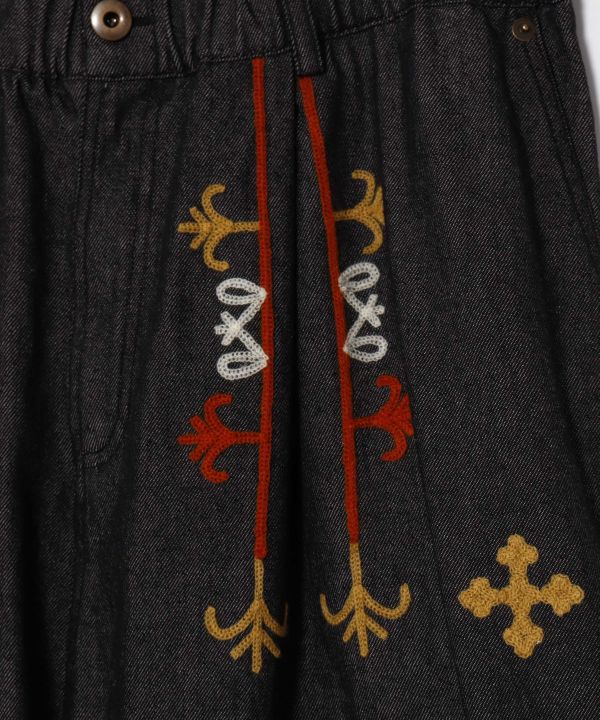 Bold Embroidered Denim Balloon Pants for Men