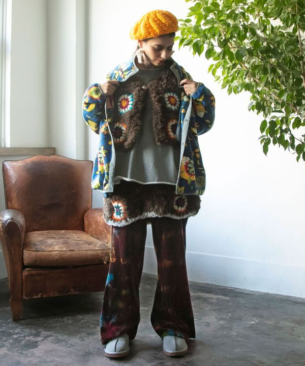 Amina x grn Ethnic Pattern Fleece Jacket