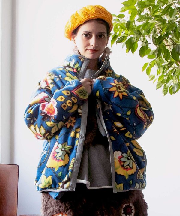 Amina x grn Ethnic Pattern Fleece Jacket