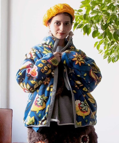 Amina x grn Ethnic Pattern Fleece Jacket