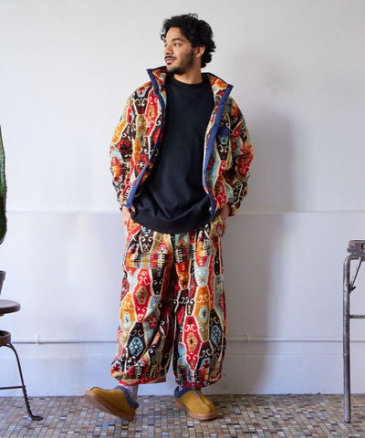 Amina x grn Ethnic Pattern Fleece Jacket for Men