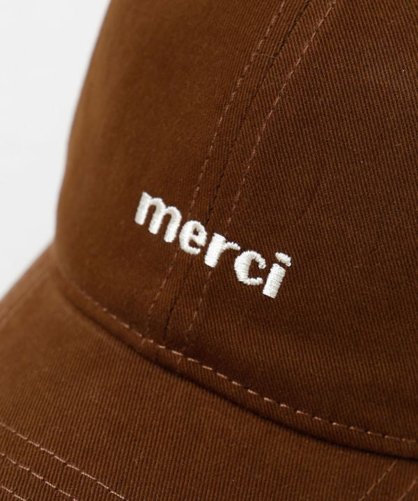 Merci Embroidered Cotton Cap