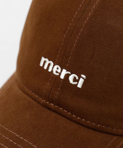 Merci Embroidered Cotton Cap