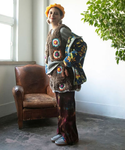 Tie Dye Velor Flare Pants