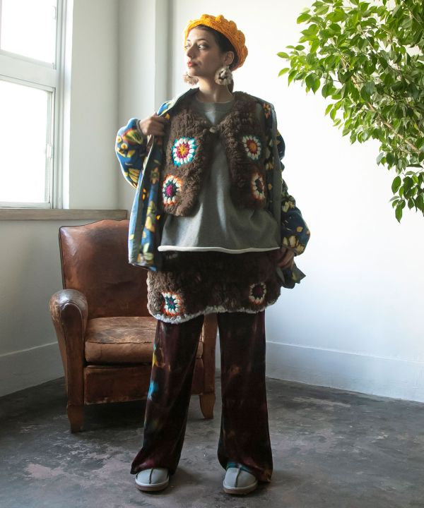 Tie Dye Velor Flare Pants