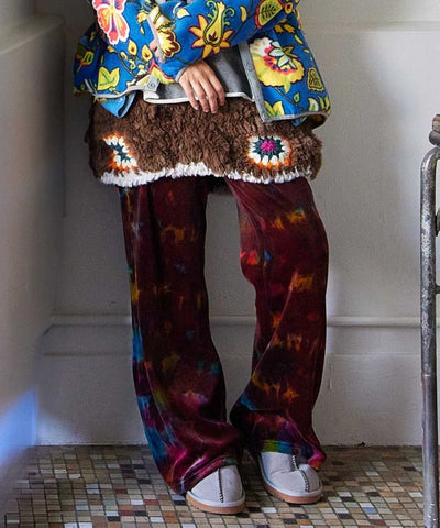 Tie Dye Velor Flare Pants